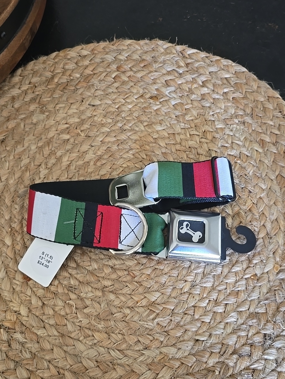 BRAND NEW BUCKLE DOWN ITALY FLAG BUCKKE COLLAR SIZE SMALL